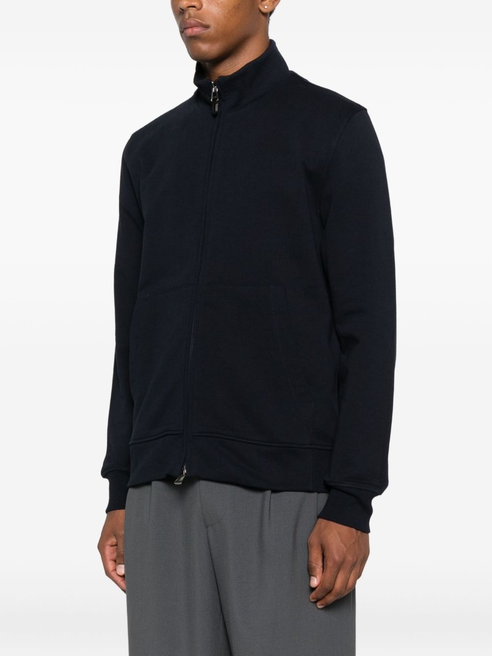 zip-up cotton sweatshirt - 3