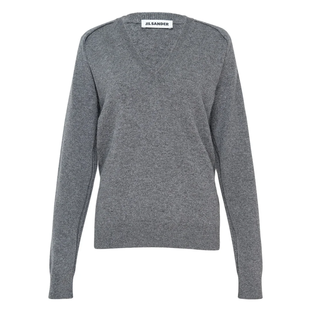 V-Neck Long Sleeve Jumper - 1