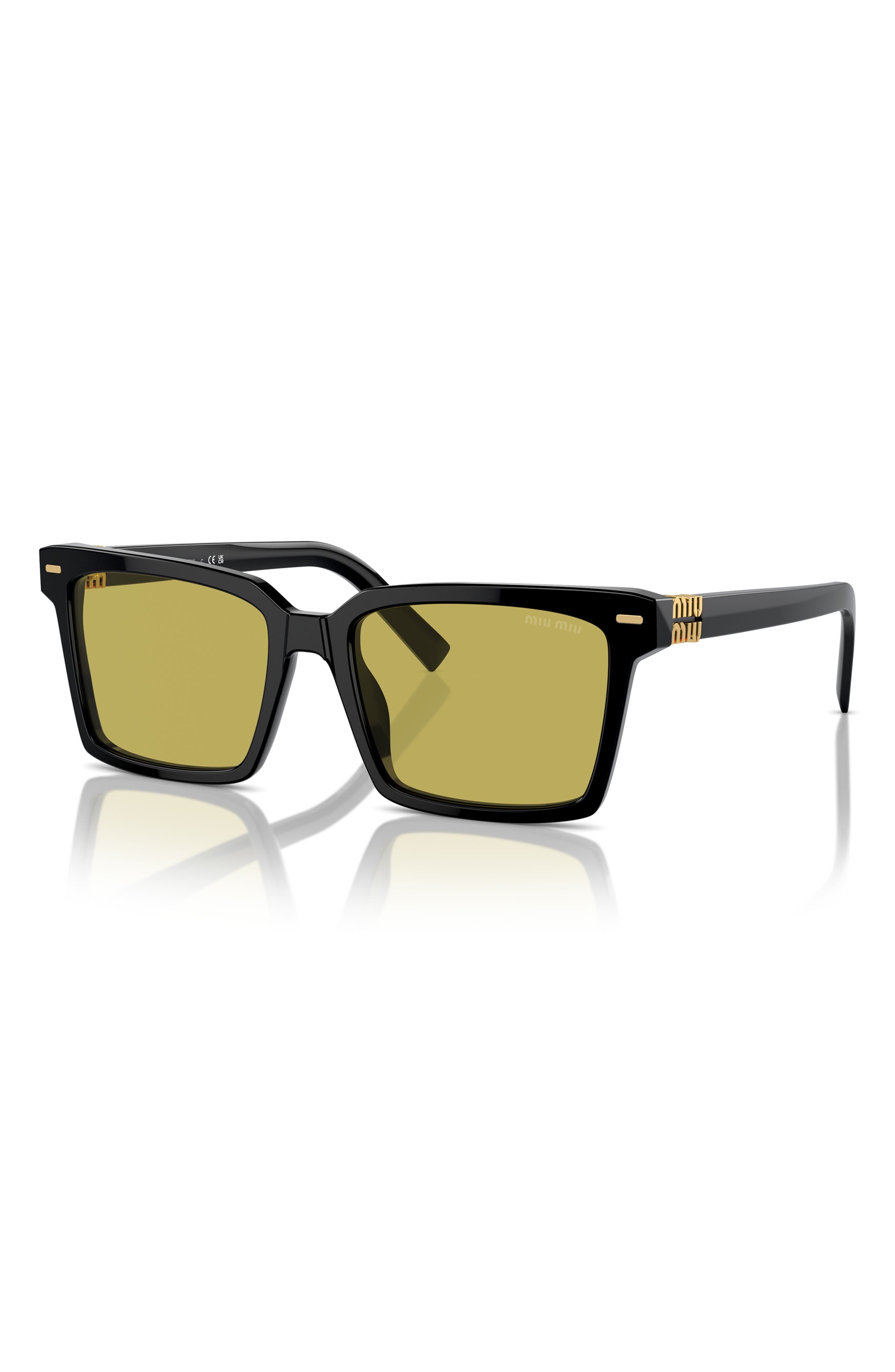 Miu Miu 55mm Rectangular Sunglasses in Black at Nordstrom - 2