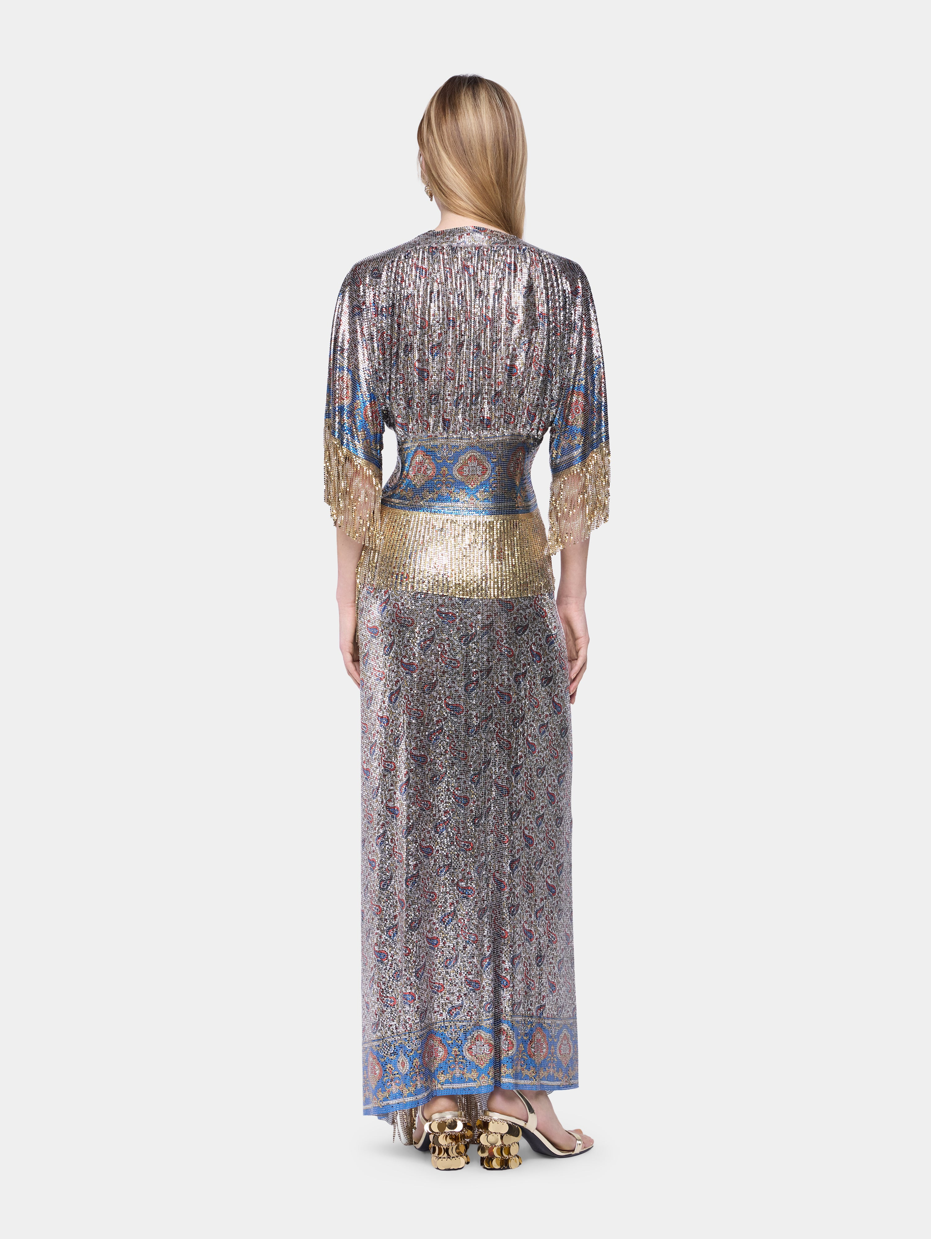 LONG SKIRT IN PRINTED MESH - 3