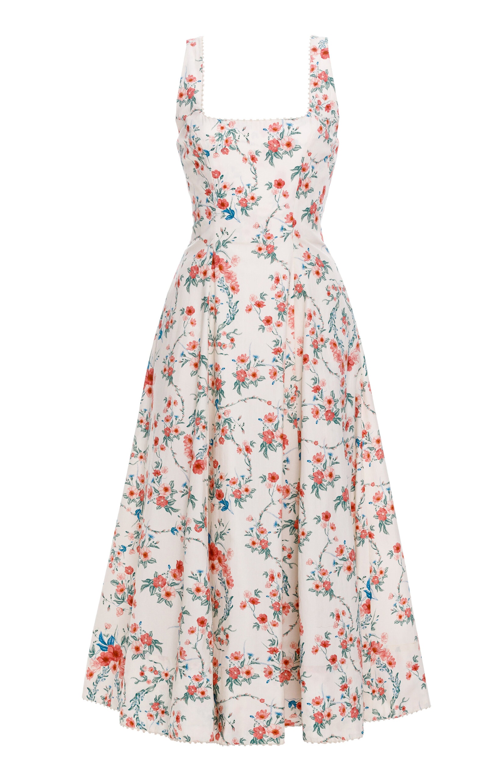 Pistilo Printed Cotton Midi Dress ivory - 1