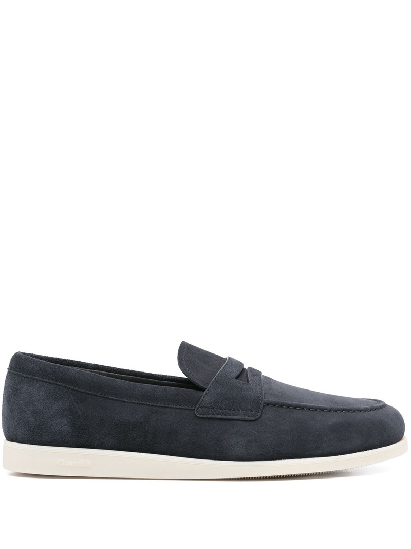Blue suede Saddle loafers - 1