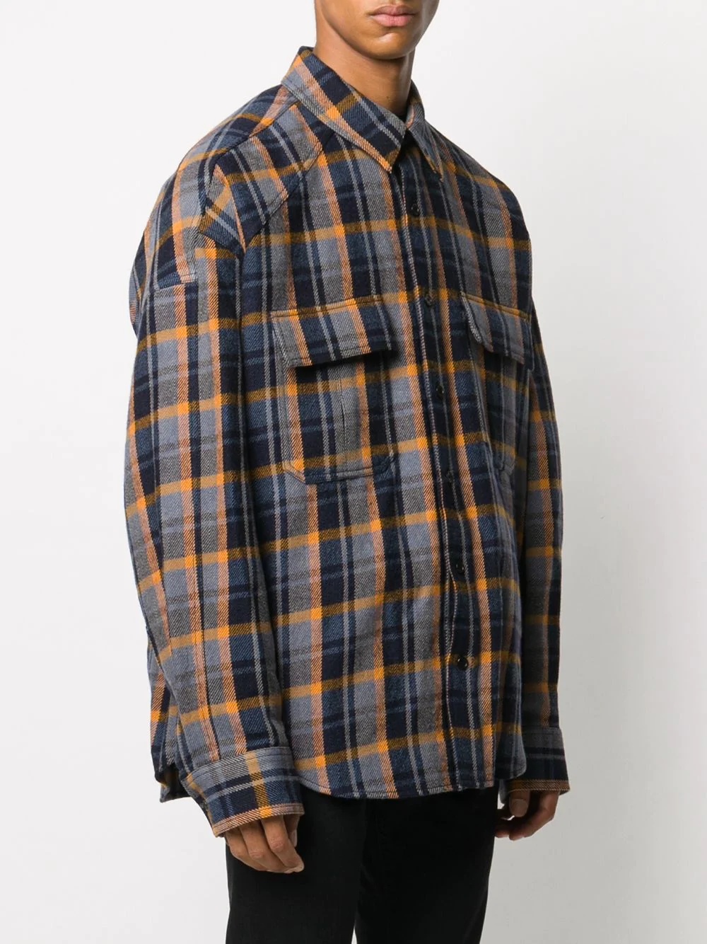 checked oversized-fit shirt - 3