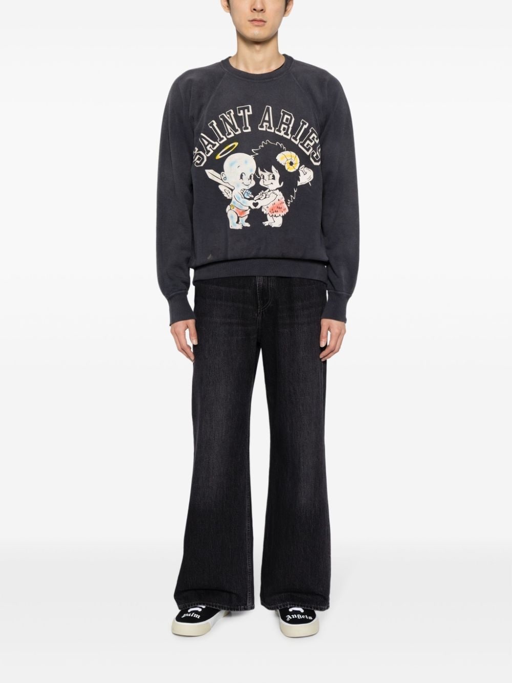 logo-print cotton sweatshirt - 2