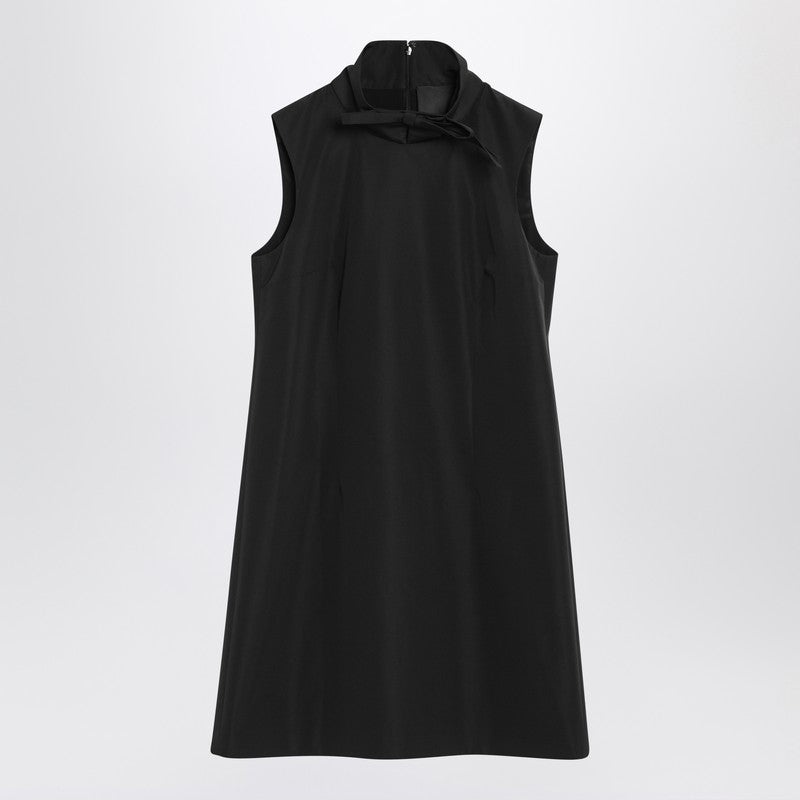 BLACK MINI DRESS WITH BOW - 1