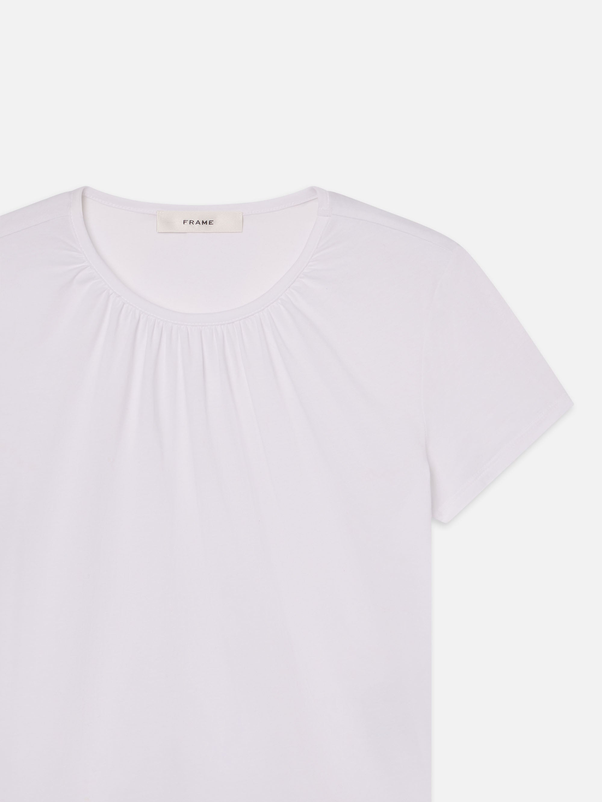 The Gathered Tee in White - 3