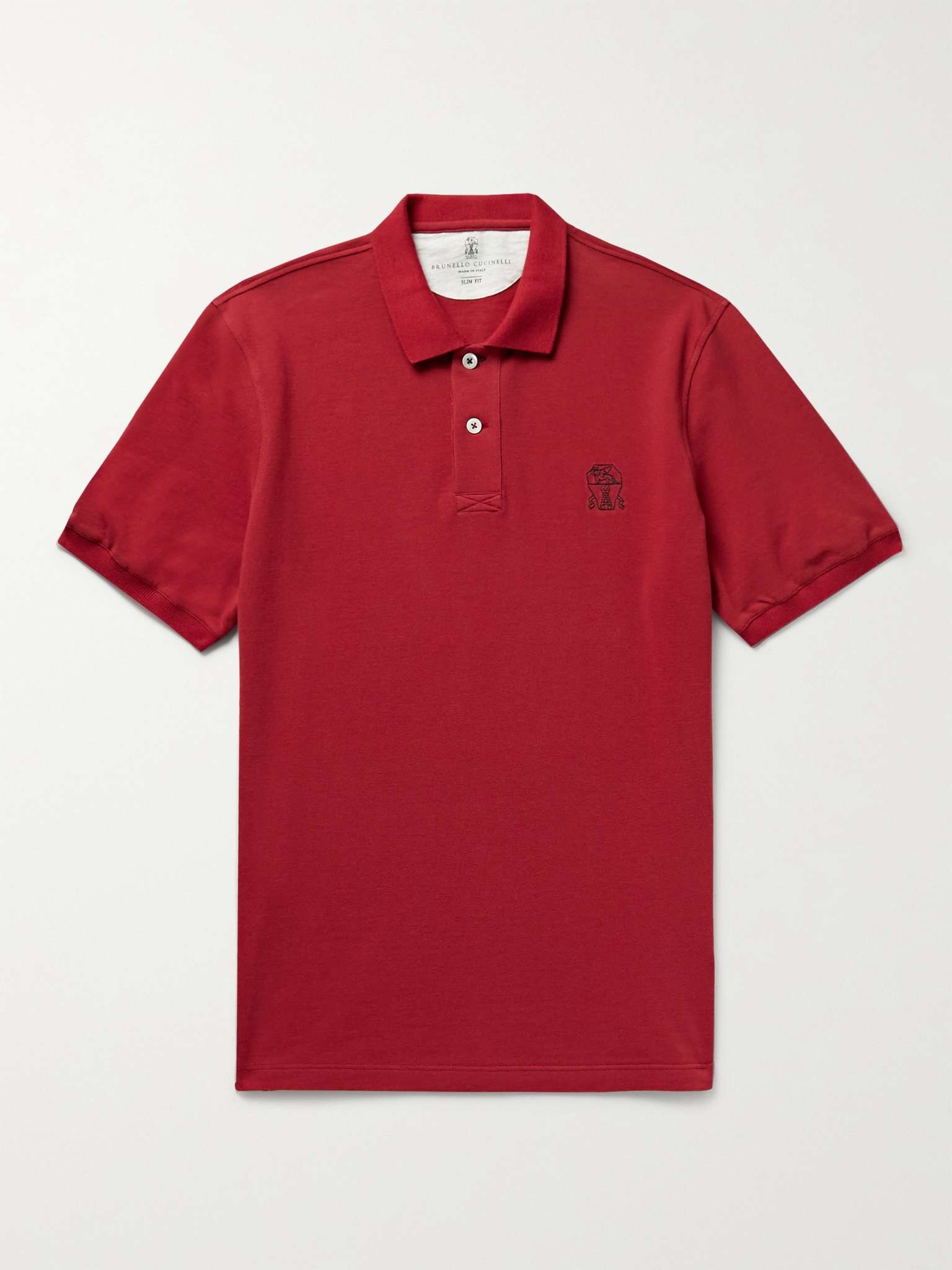 Slim-Fit Logo-Embroidered Cotton-Piqué Polo Shirt - 1