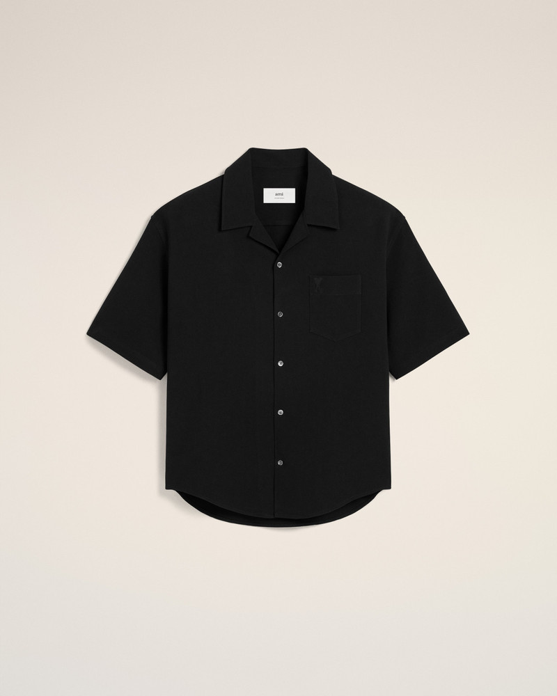 AMI Paris BLACK COTTON CAMP COLLAR SHORT SLEEVES SHIRT outlook