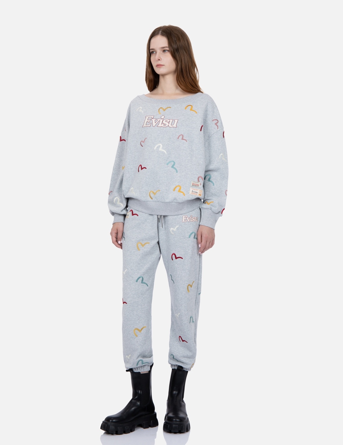 ALLOVER MULTI-COLOR SEAGULL EMBROIDERY SWEATSHIRT - 3