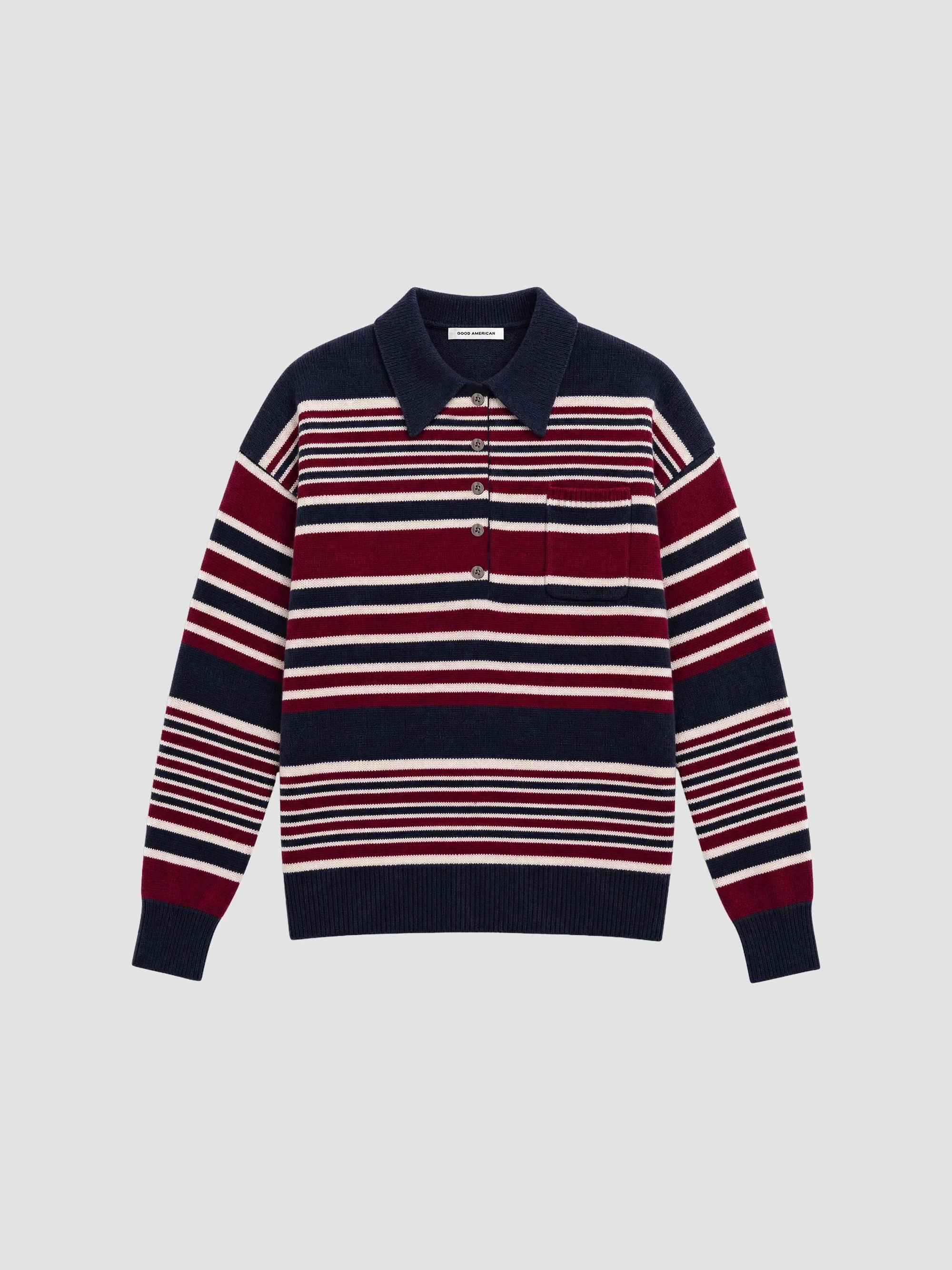 Women's The Oversized Striped Rugby Sweater - Multi Stripe - 1