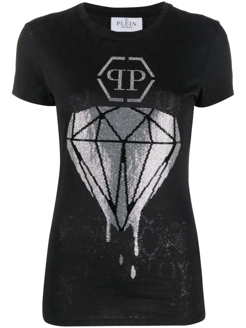 diamond rhinestone-embellished T-shirt - 1
