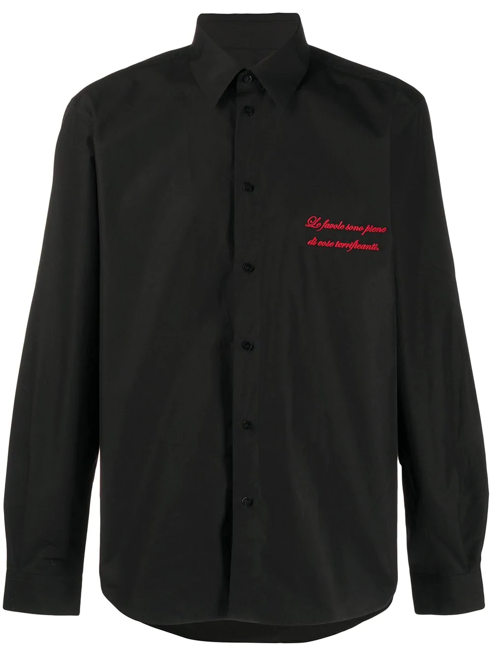 embroidered logo cotton shirt - 1