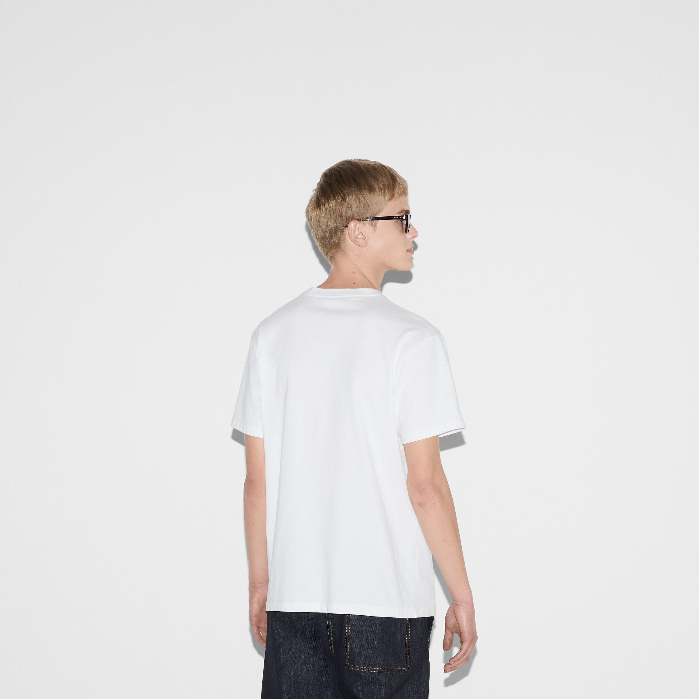 Cotton jersey T-shirt with Gucci print - 4