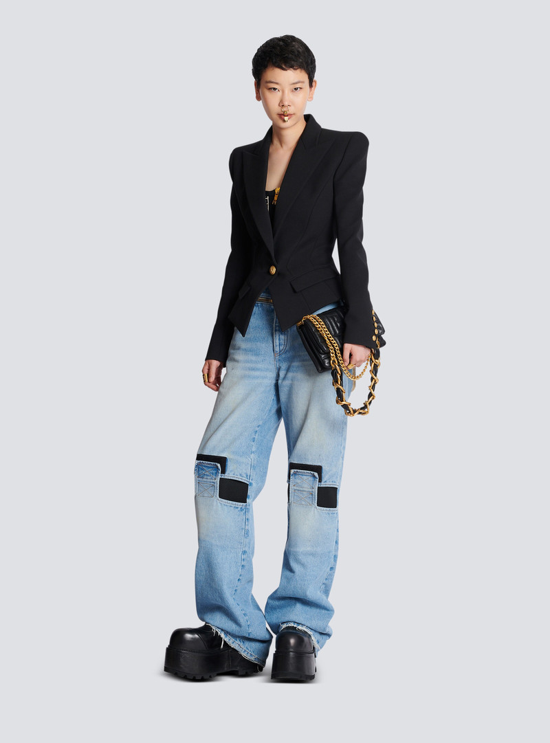 Balmain Cotton grain de poudre slim-fitting jacket outlook