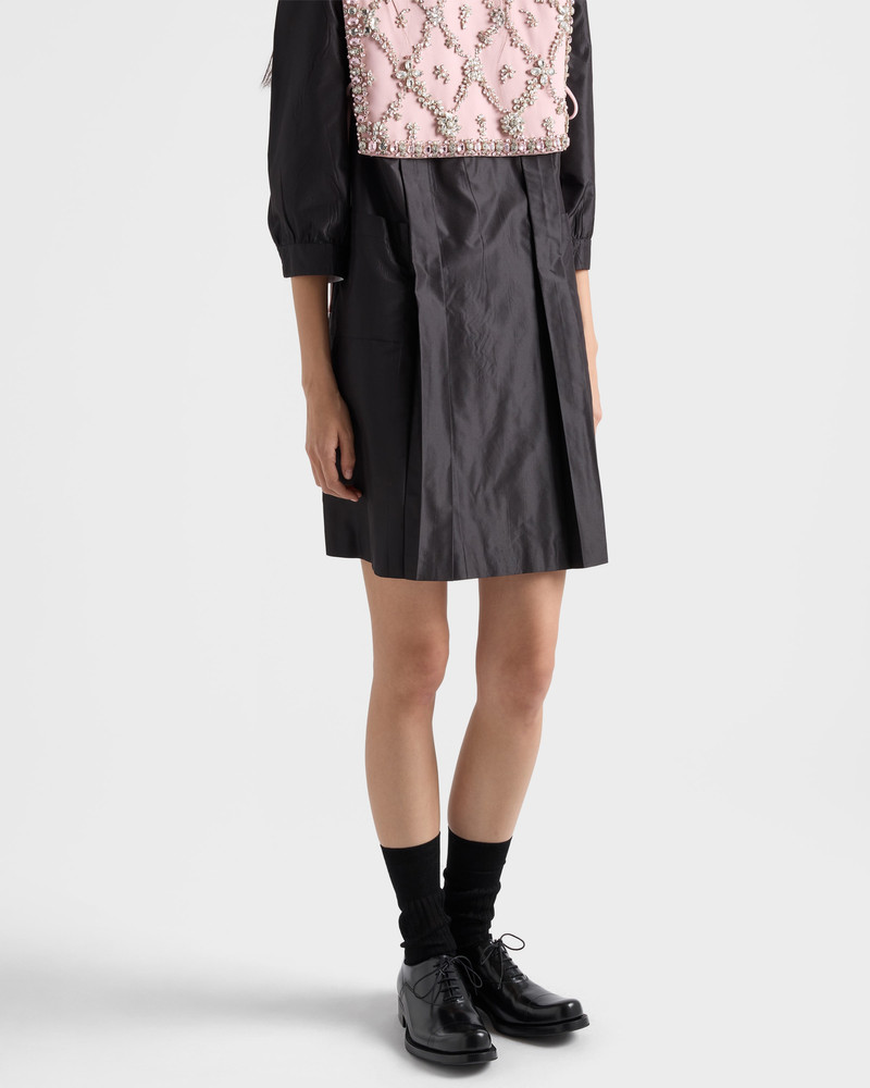 Embroidered taffeta mini-dress 6