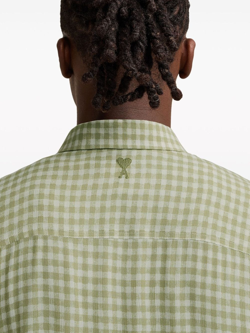 Ami de Coeur-embroidery gingham-print shirt 5