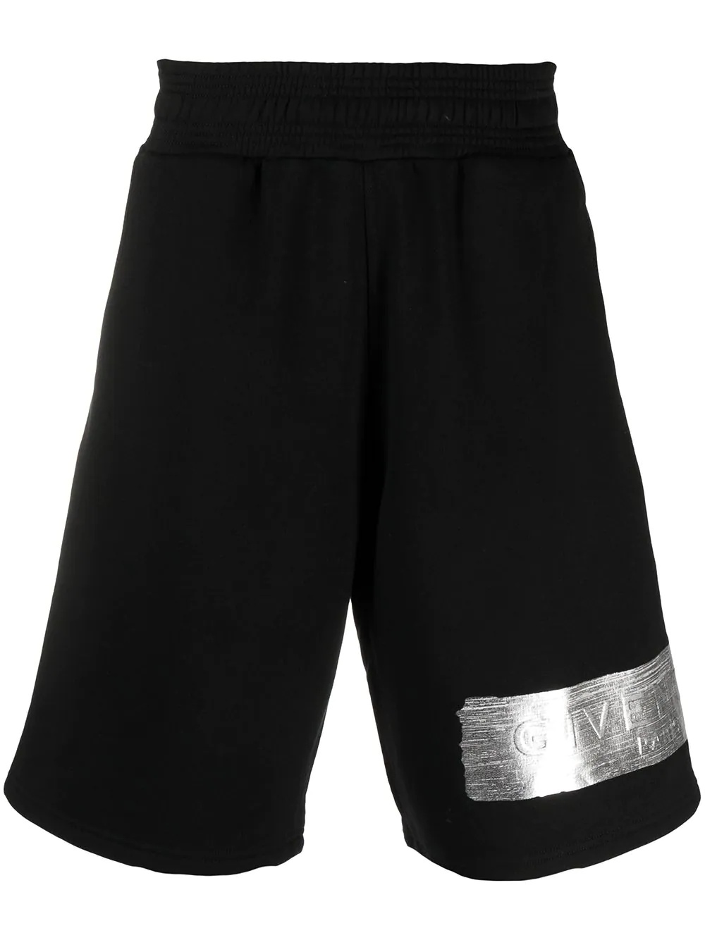 metallic logo print track shorts - 1