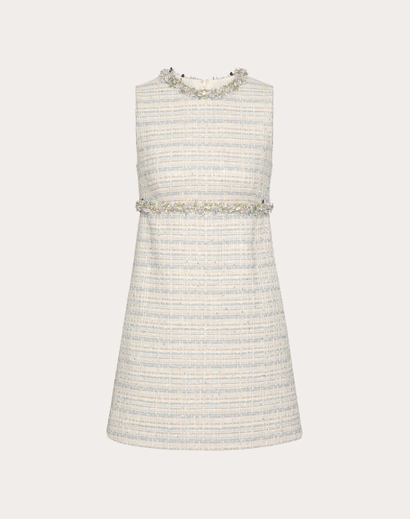 EMBROIDERED DELICATE TWEED SHORT DRESS - 1