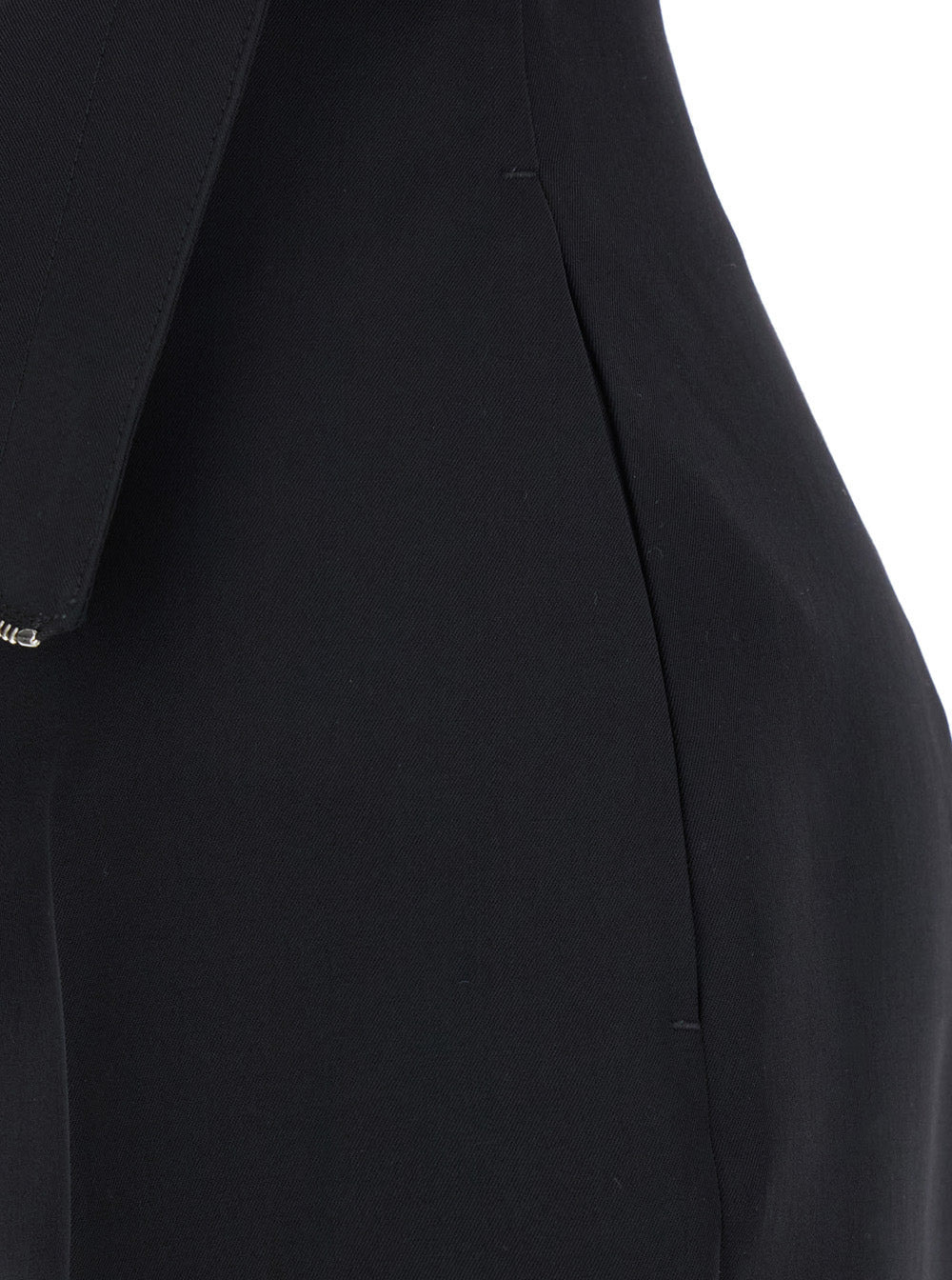 Alexander Mcqueen Women Black Flared Pants With Foldover Waist In Wool Woman - 3