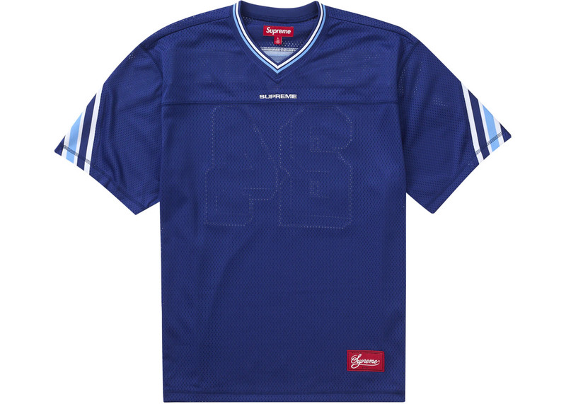 Supreme Supreme Jacquard Rib Football Jersey Navy outlook