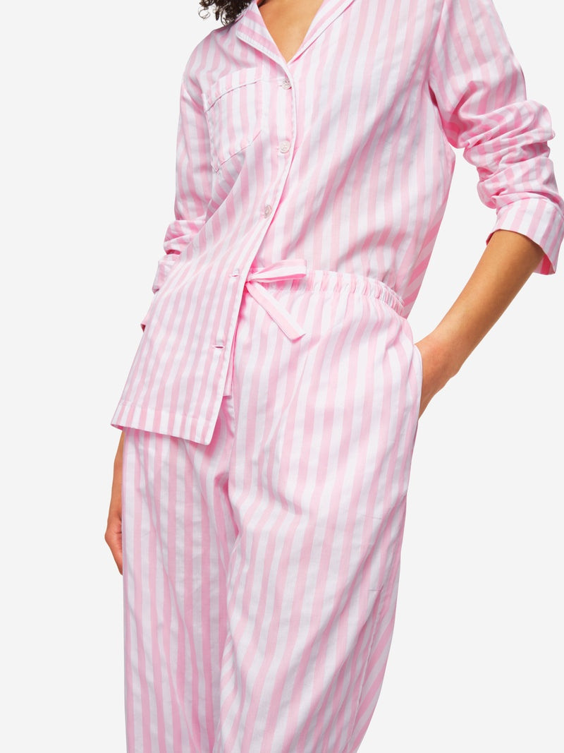 Derek Rose Women's Pyjamas Capri 20 Cotton Pink outlook