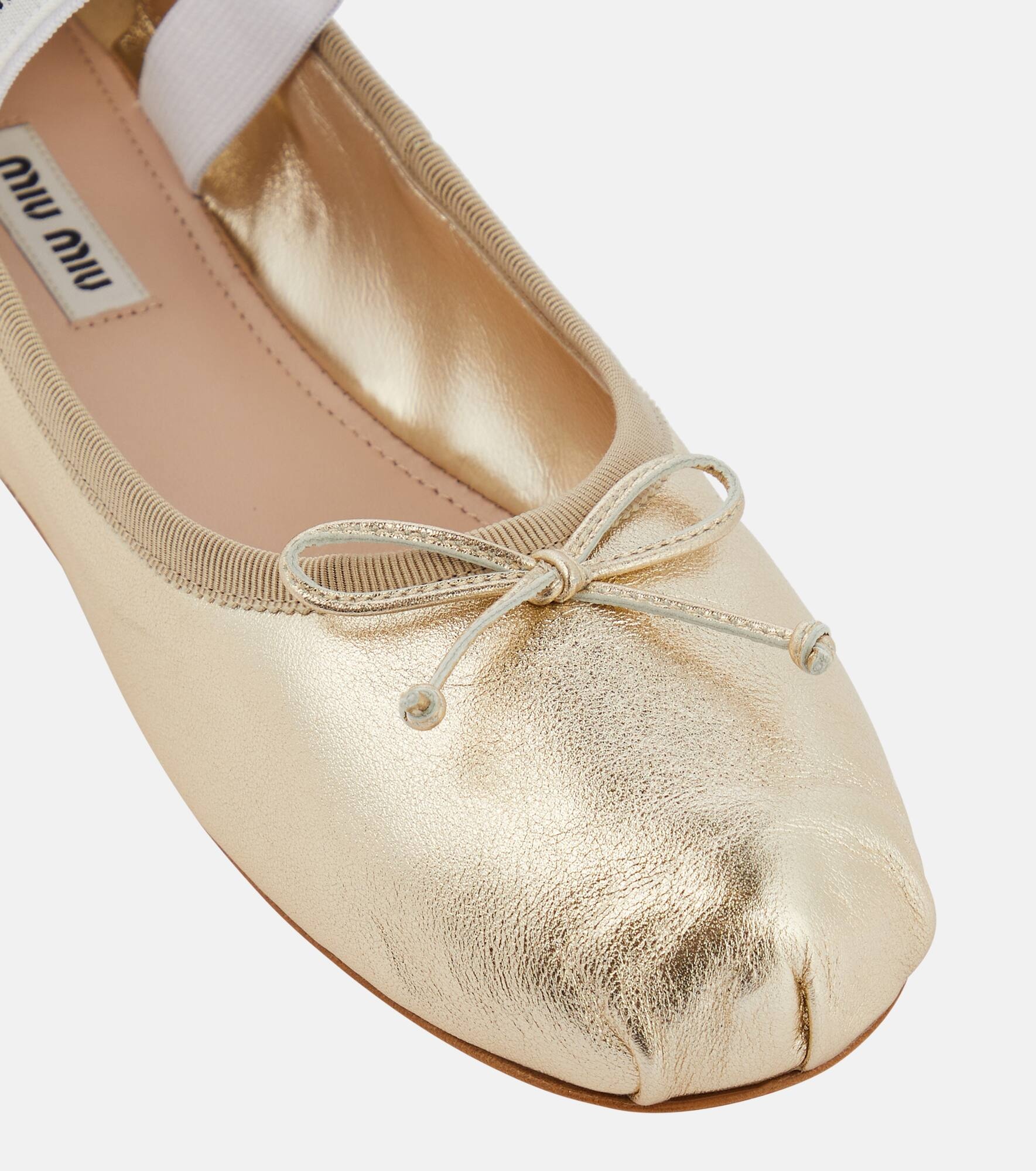 Logo leather ballet flats - 6
