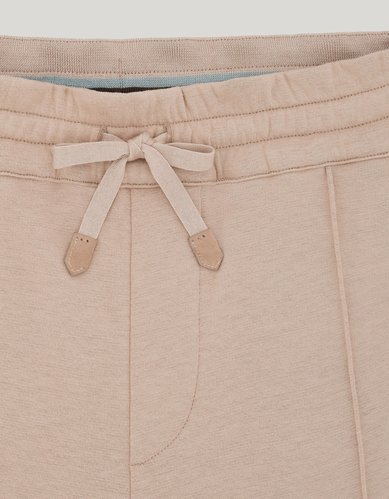 BEIGE COTTON BLEND JOGGERS WITH SIDE BAND 4