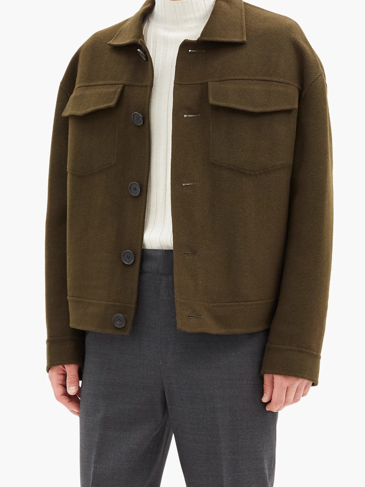 Boxy wool-twill jacket - 2