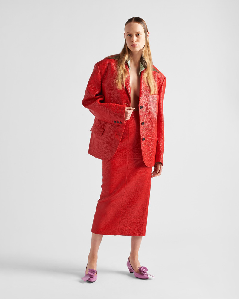 Prada Single-breasted nappa leather jacket outlook