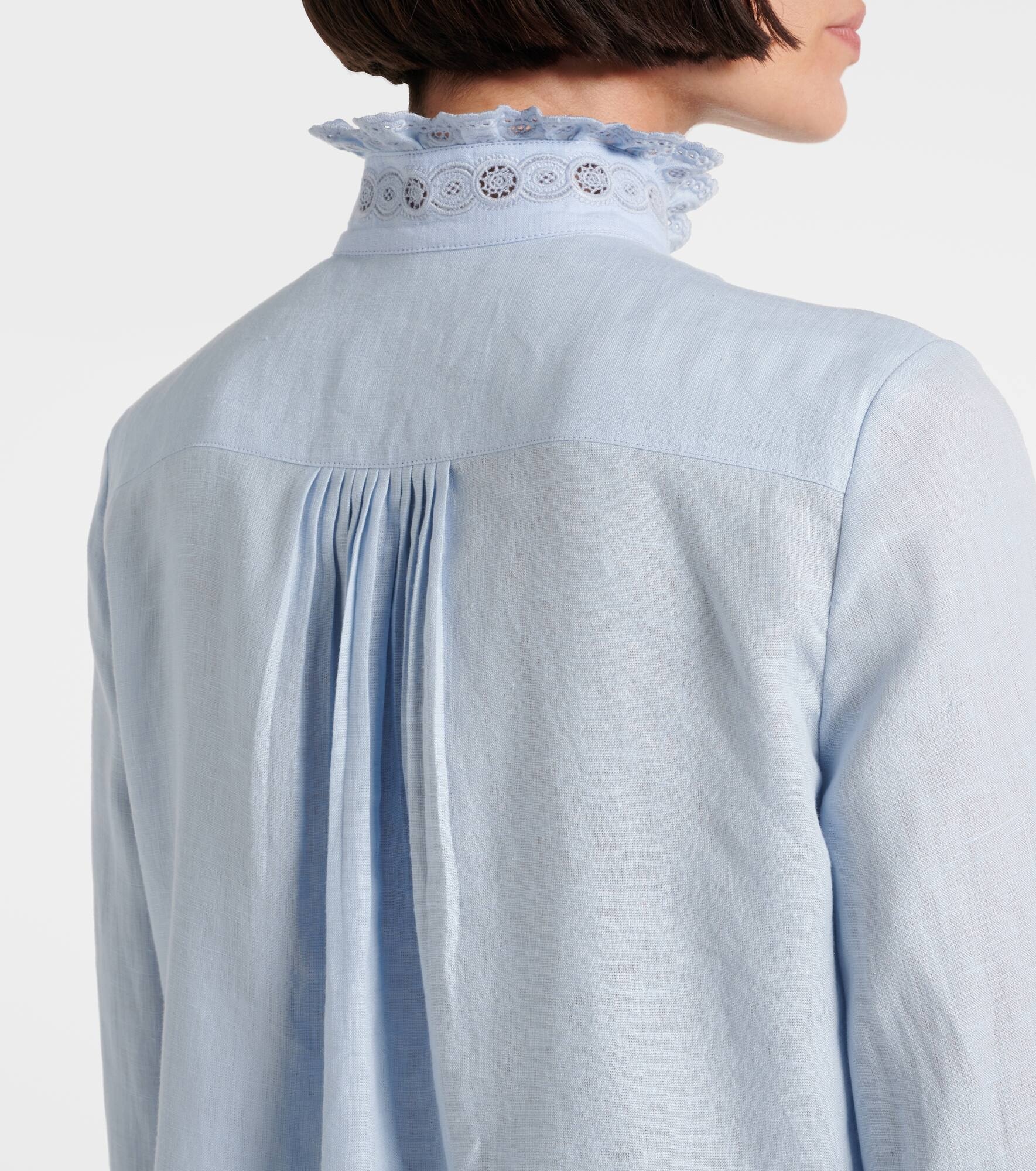 Broderie anglaise linen shirt - 6