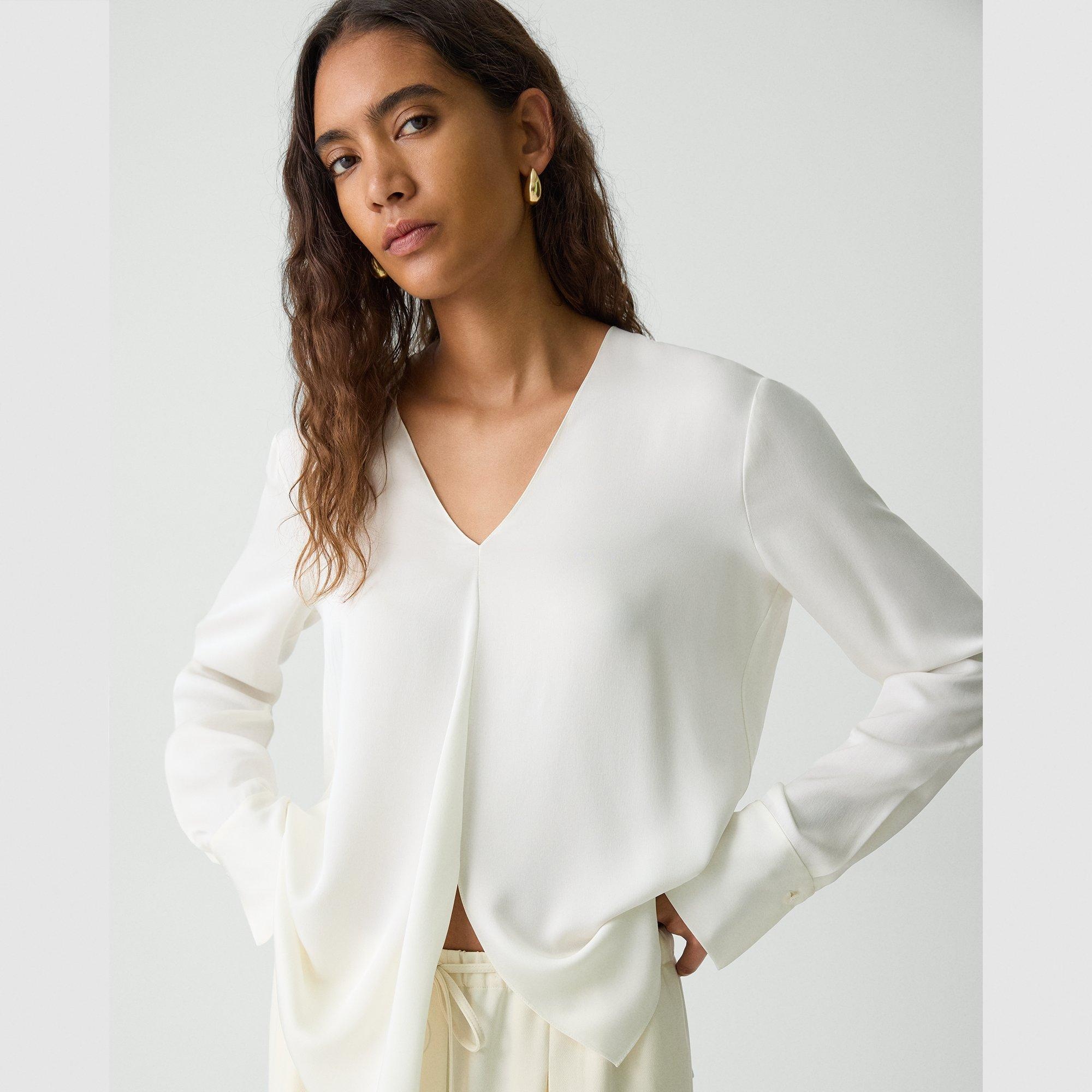 Relaxed V-Neck Blouse in Silk Georgette - 5