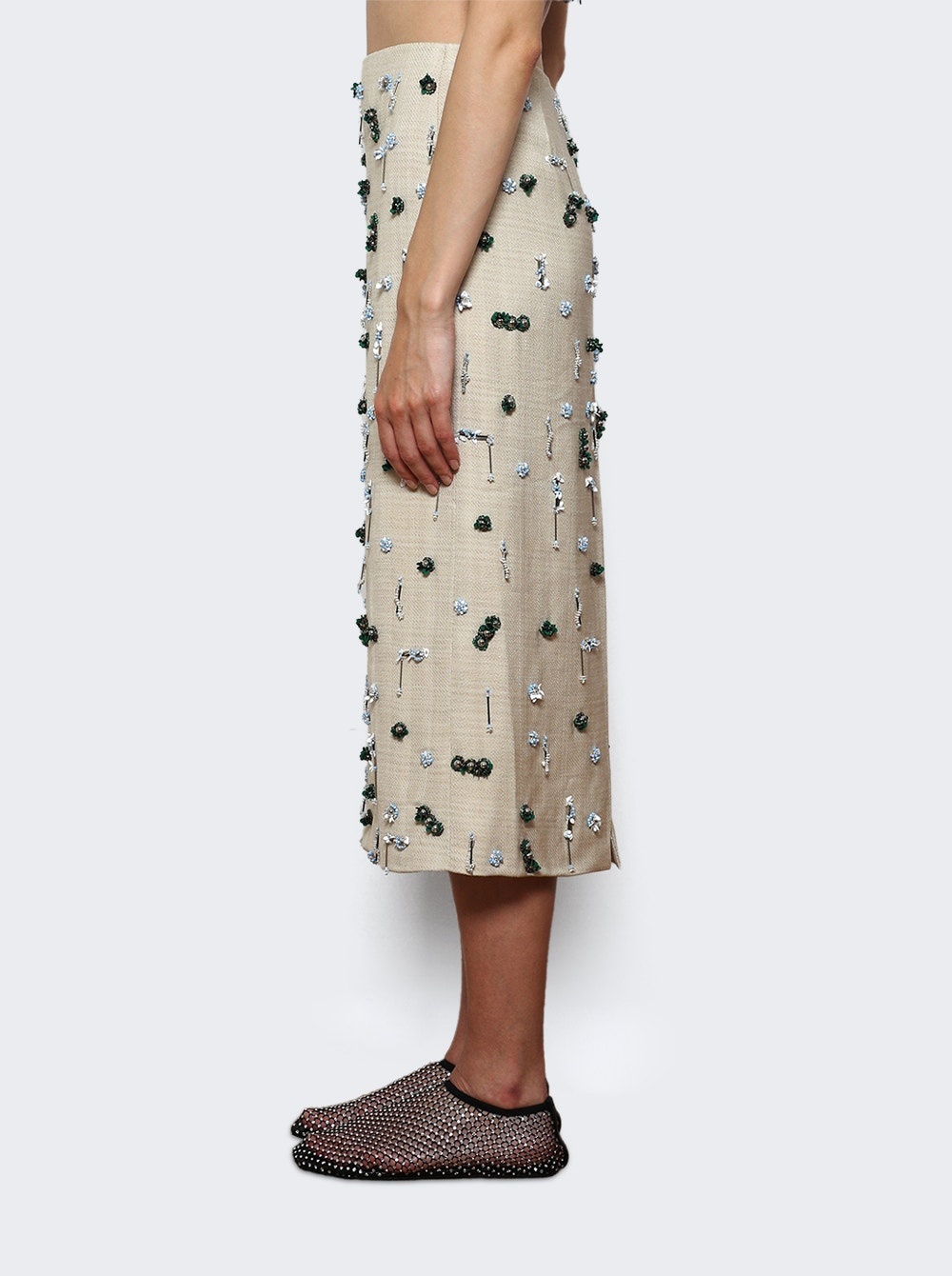 Embla Beaded Midi Skirt Ecru - 4