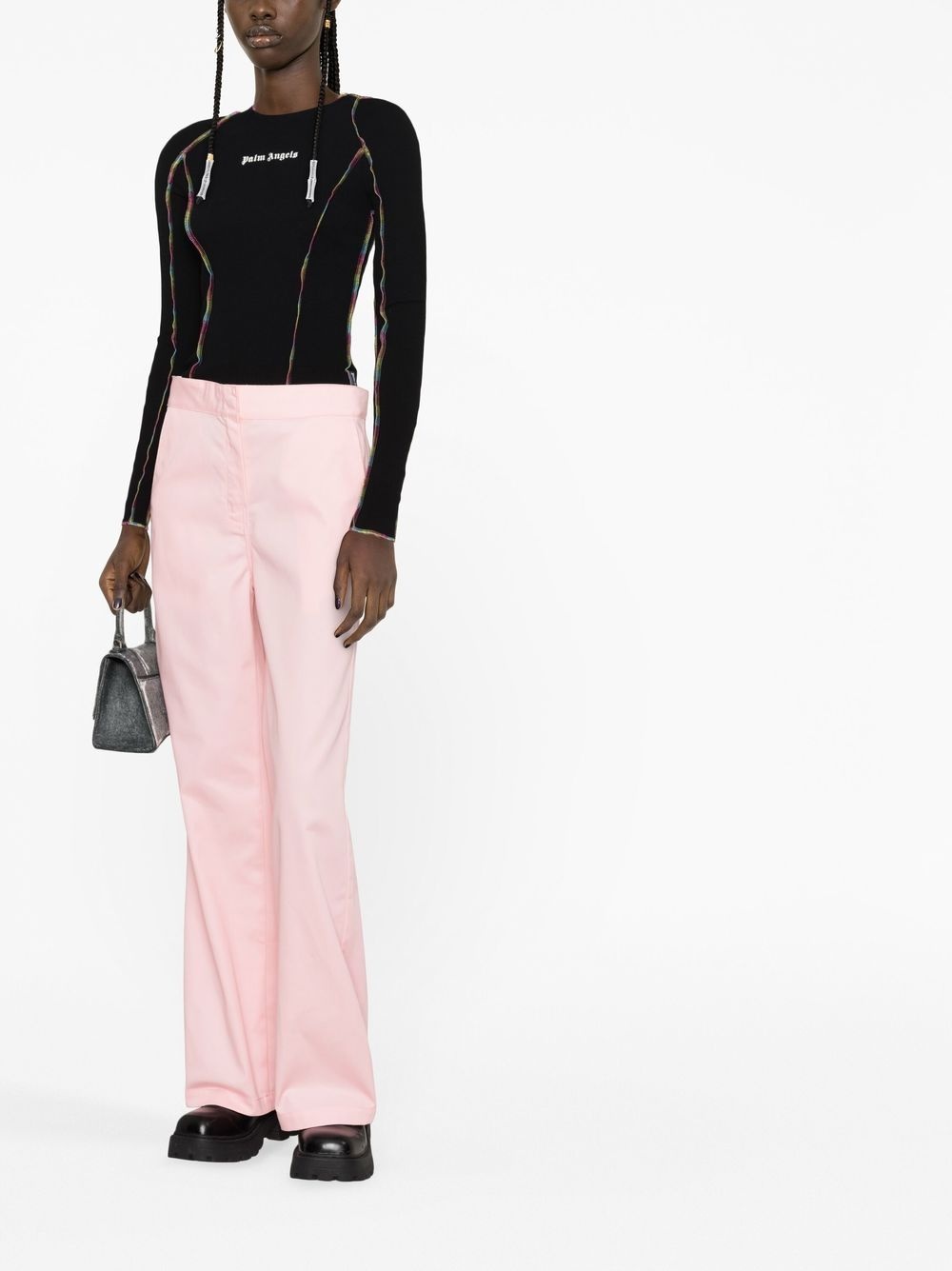 Reverse Waistband flared trousers - 2