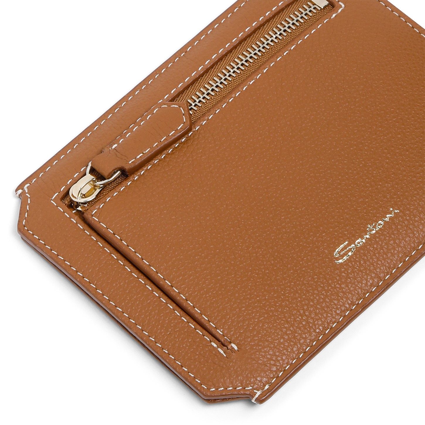 Light brown tumbled leather document holder - 4