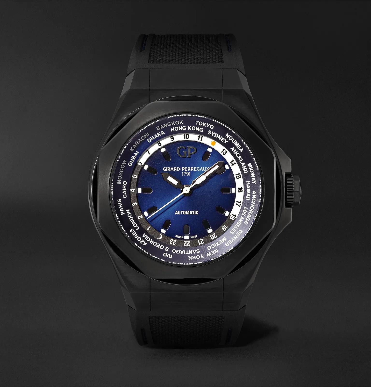 Laureato Absolute WW.TC Automatic 44mm PVD-Coated Titanium and Rubber Watch, Ref. No.  81065-21-491- - 2