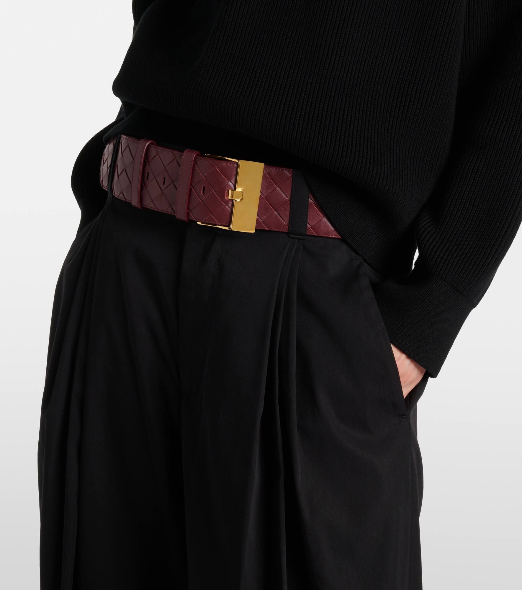 Intrecciato leather belt - 2