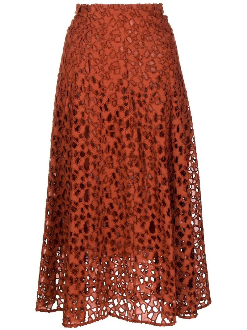 A-line lace-embroidered skirt 1