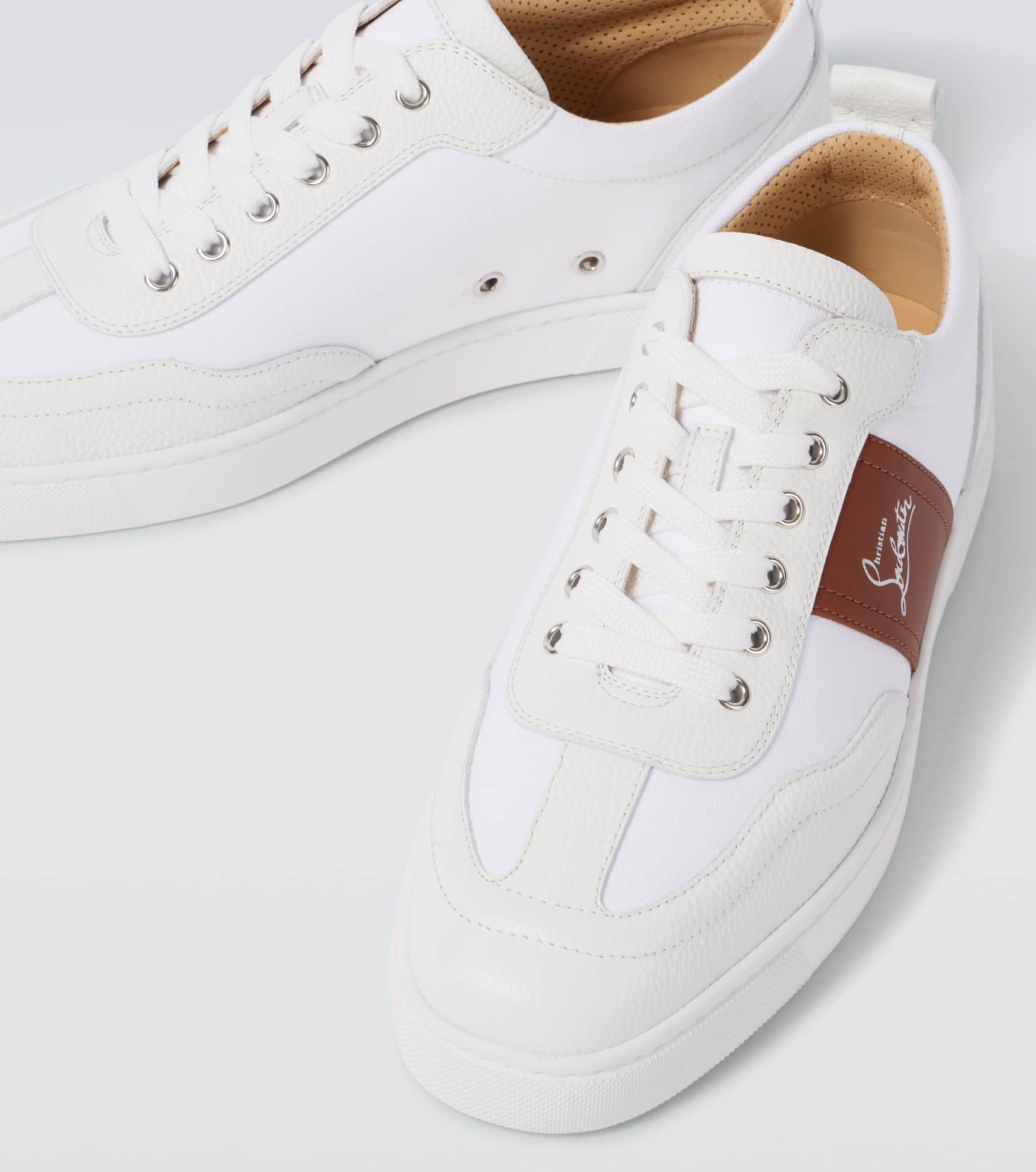 Retero leather-trimmed canvas sneakers - 3
