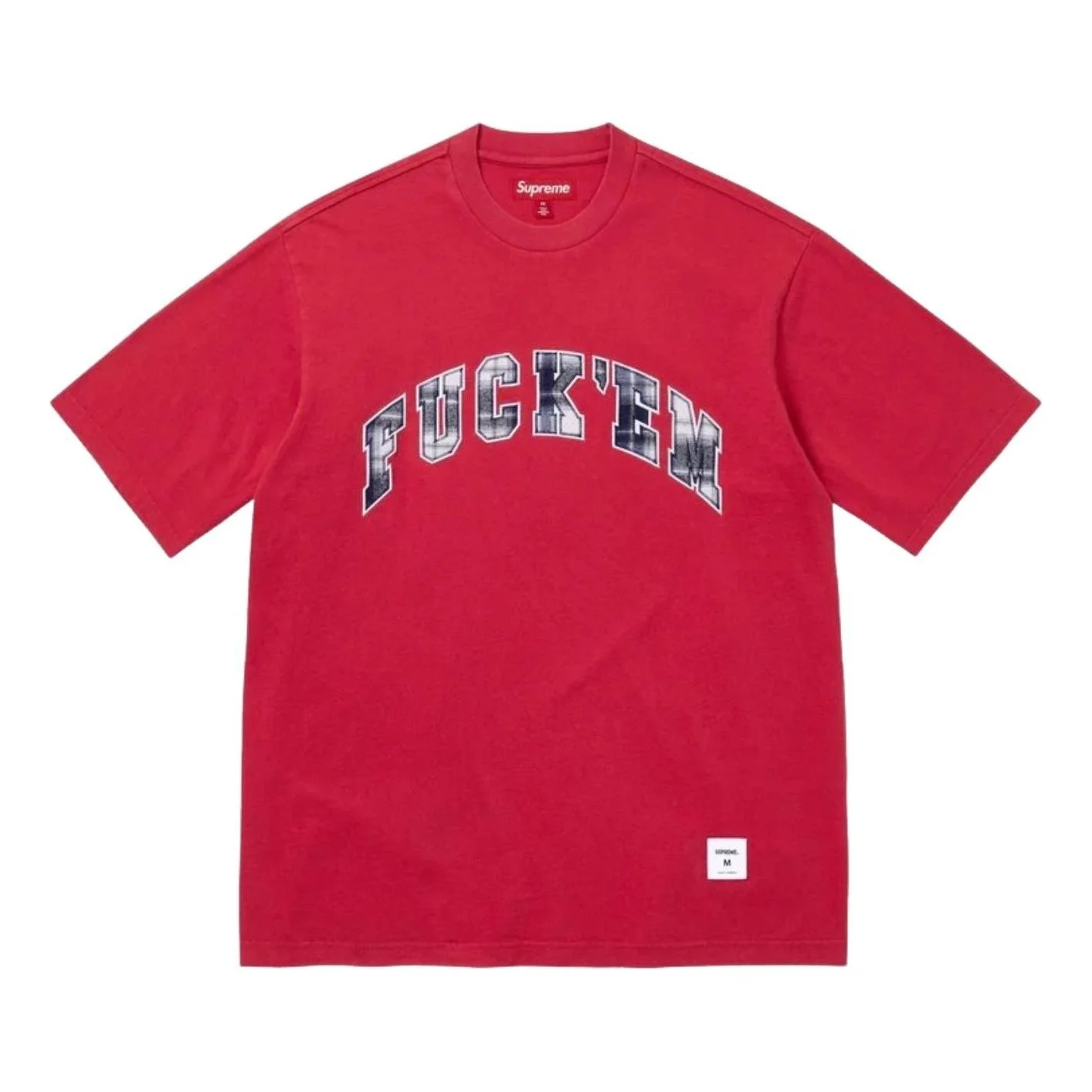 Supreme SS26 Fuck Em Plaid S/S T-Shirt 'Red' SUP-SS26-194-RED - 1