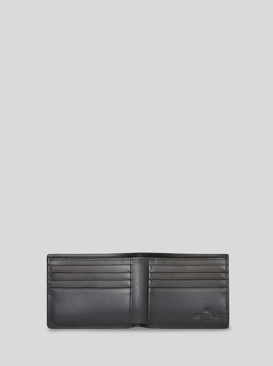 MICRO PAISLEY LEATHER WALLET WITH PEGASO - 3