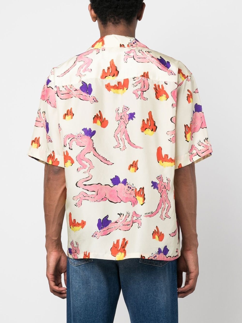 graphic-print silk T-shirt - 4