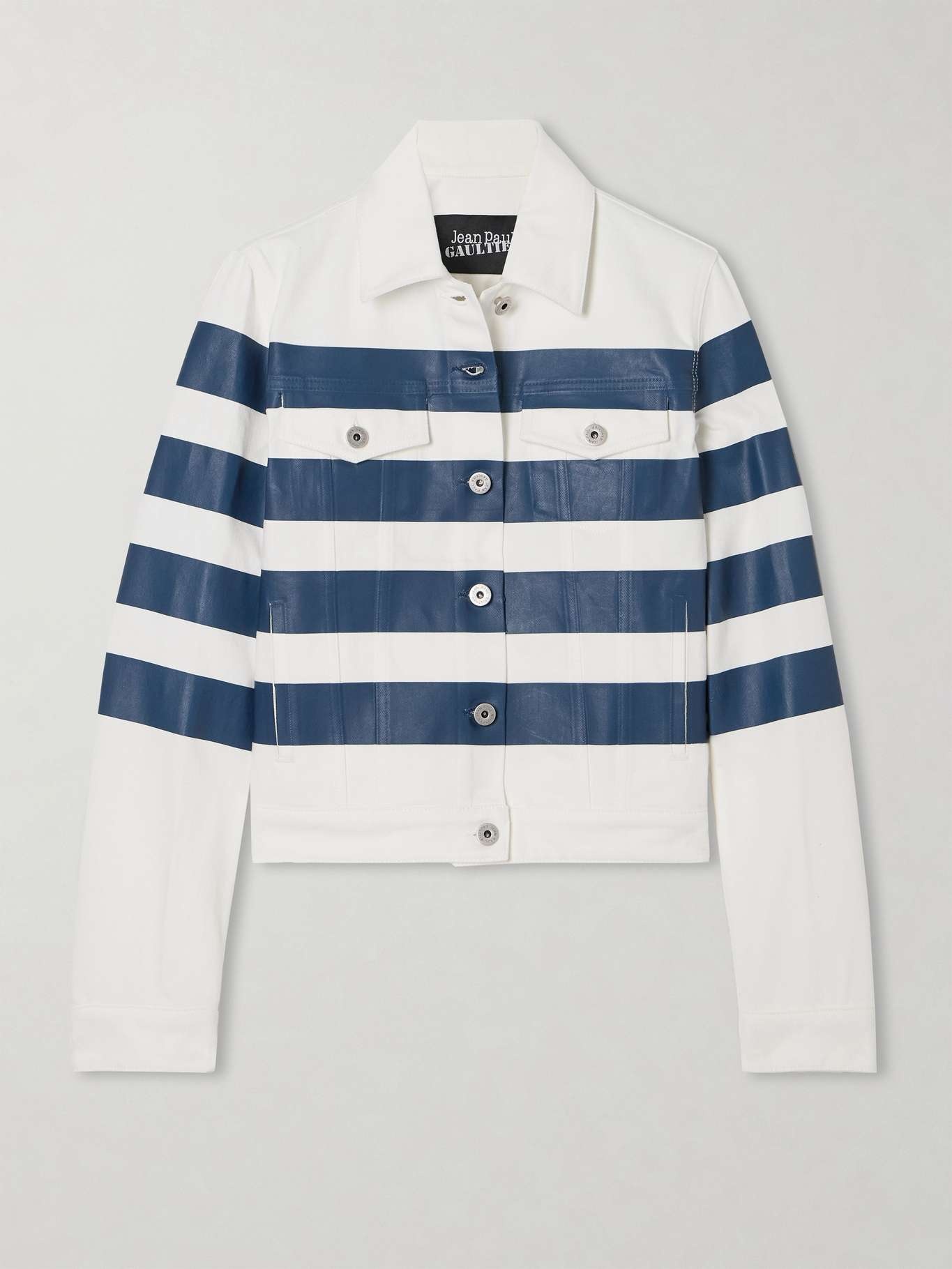 Striped denim jacket - 1