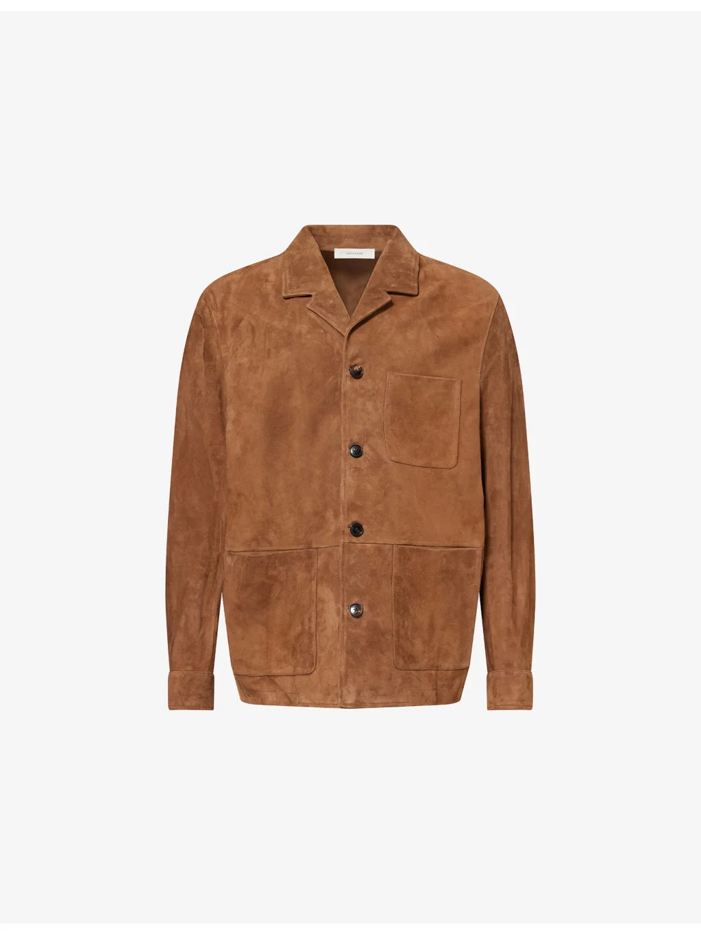 Santiago Notch-Collar Suede Overshirt - 1