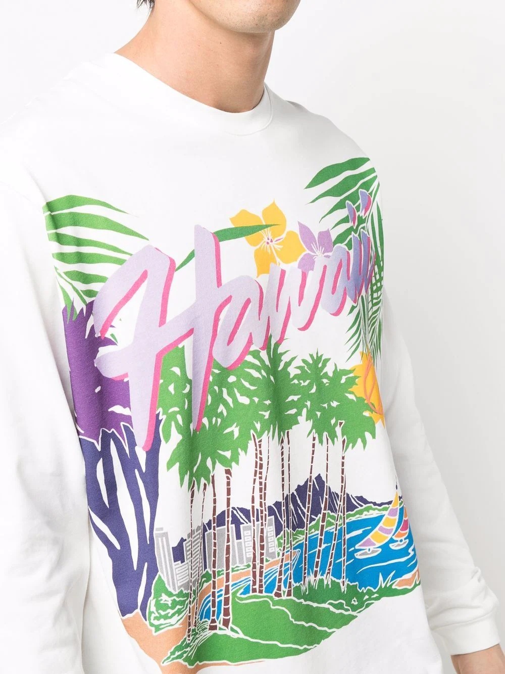 Hawaii-print long-sleeve T-shirt - 5