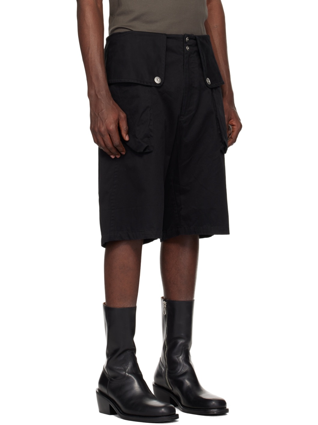 Black Flap Shorts - 2