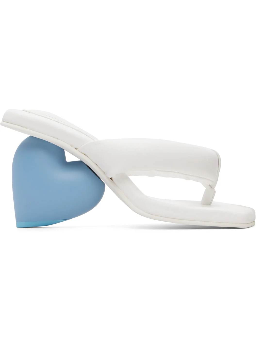 White Love Mule Heeled Sandals - 1