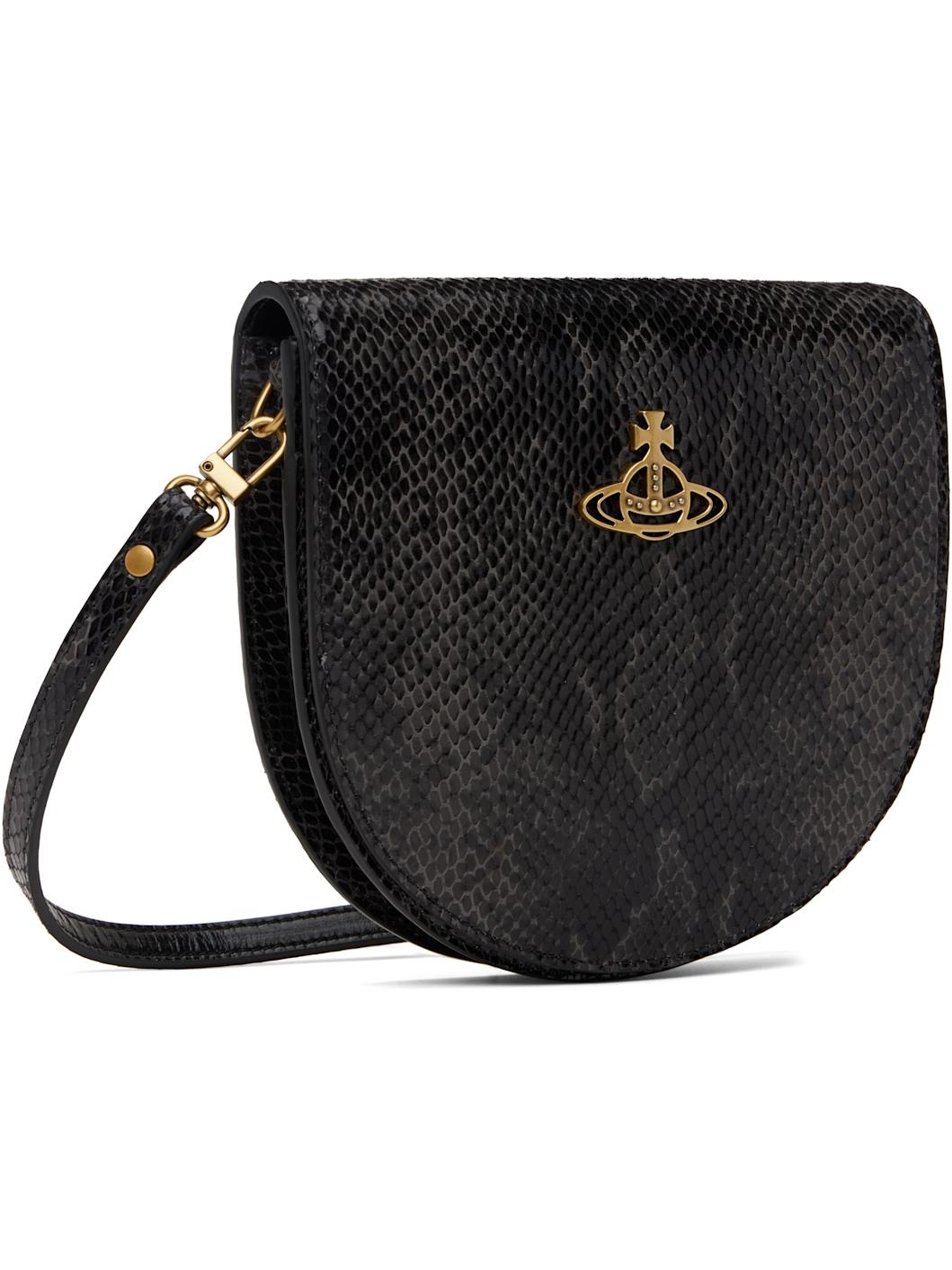 Black Saddle Crossbody Bag - 2