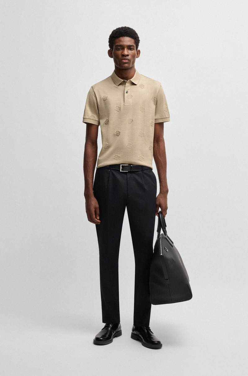BOSS MERCERIZED-COTTON POLO SHIRT WITH DOUBLE B MONOGRAMS outlook