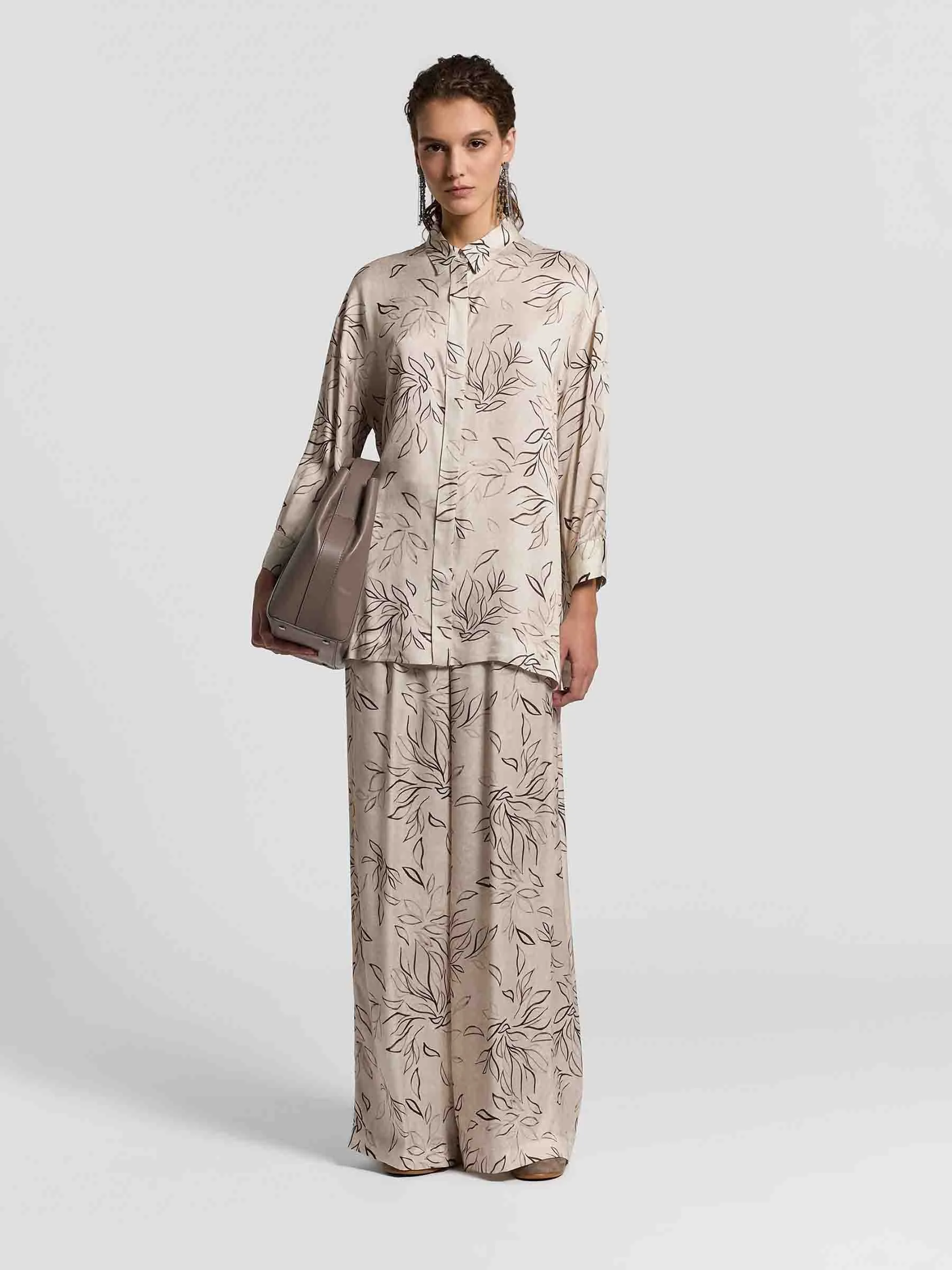 PRINTED SATIN SHIRT - 1