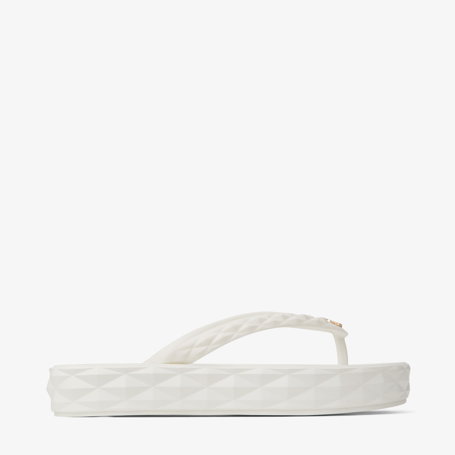 JIMMY CHOO Diamond Flip Flop White Rubber Flip-Flops | REVERSIBLE